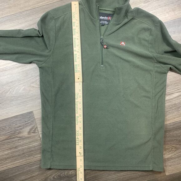 Avalanche High Neck Tight Knit 1/4 Zip Pullover Green Sweater Adult Size Small - Picture 4 of 6